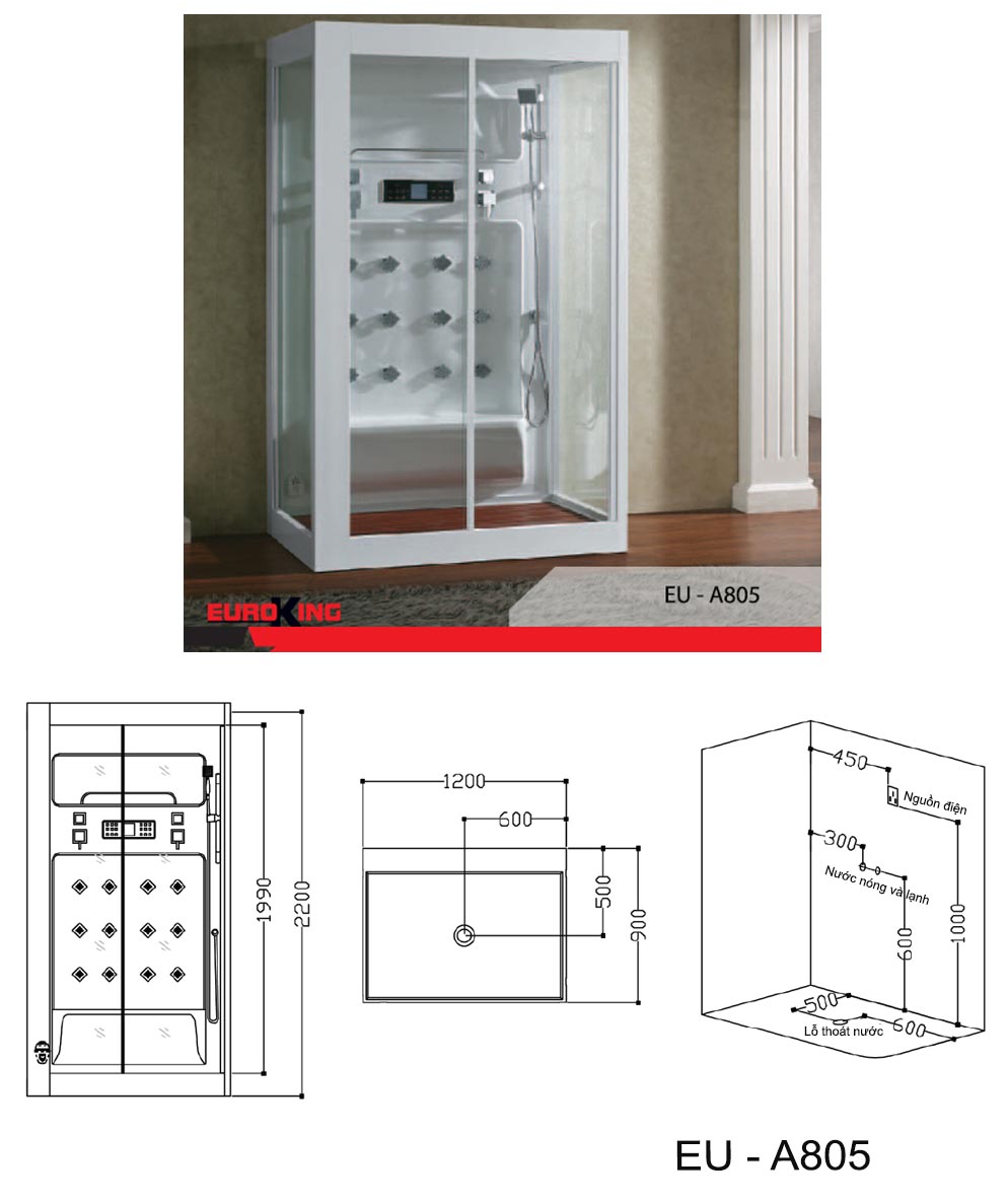Thông số kĩ thuật lắp đặt PXH Eroking EU-805