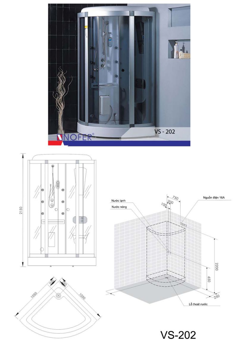 Thông số kĩ thuật lắp phòng xông hơi Nofer VS-202