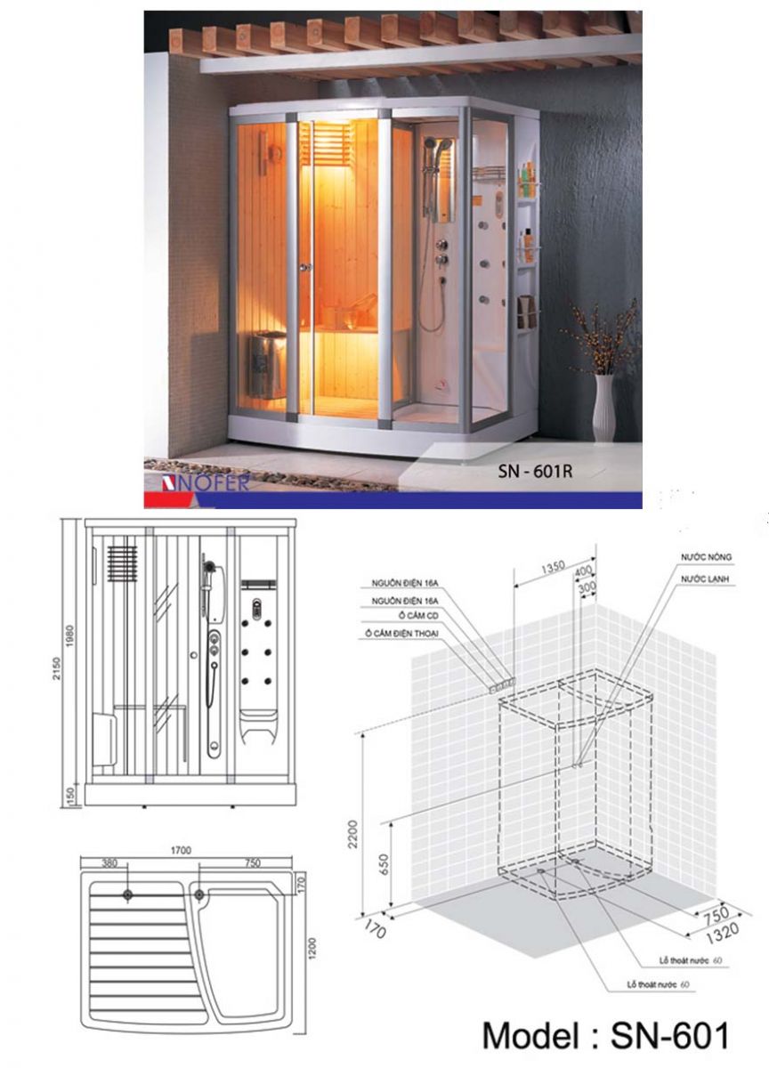 Thông số kĩ thuật phòng xông hơi Nofer SN-6012