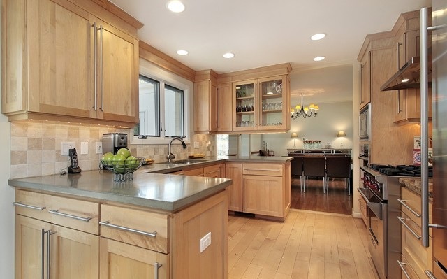 Tủ bếp cổ điển gỗ tần bì quầy bar đẹp