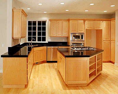 Tủ bếp gỗ Sồi Nga có bàn đảo tham khảo