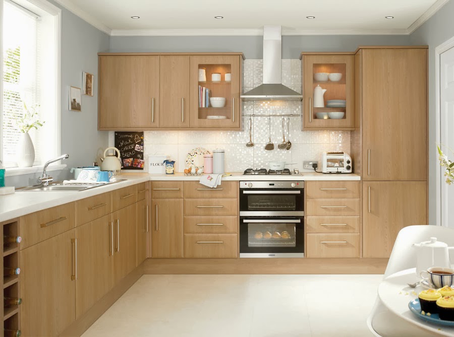 Tủ bếp gỗ laminate chữ L cho chung cư