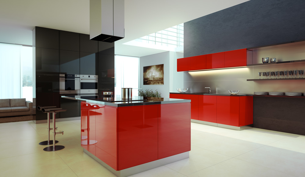Báo giá tủ bếp gỗ Acrylic bàn đảo giá rẻ