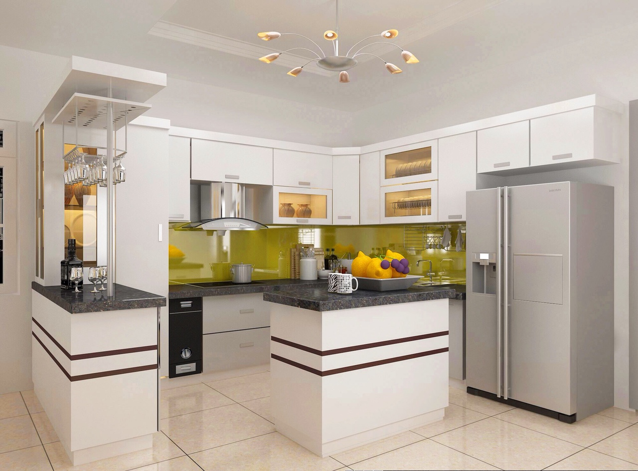 Mãu tủ bếp gỗ Melamine đẹp tham khảo