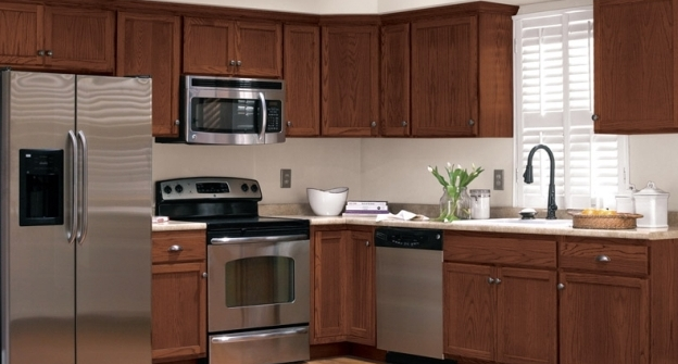 tủ bếp gỗ laminate chữ L giá rẻ