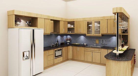 Tủ bếp gỗ Laminate quầy bar giá rẻ